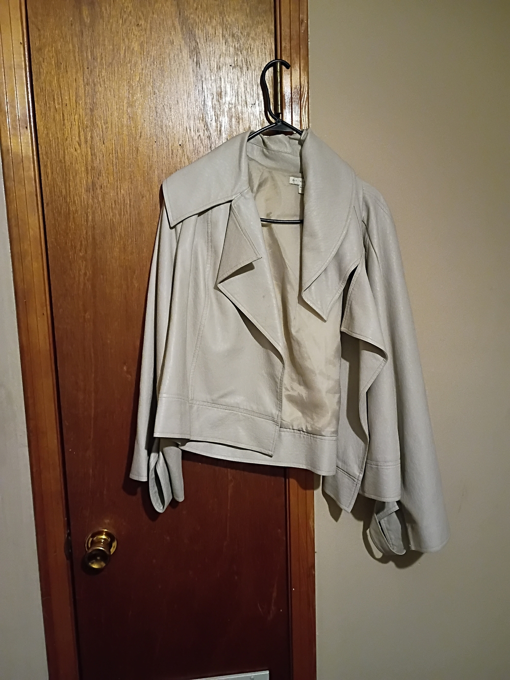 Light Cream Women's Draped Collar Jacket